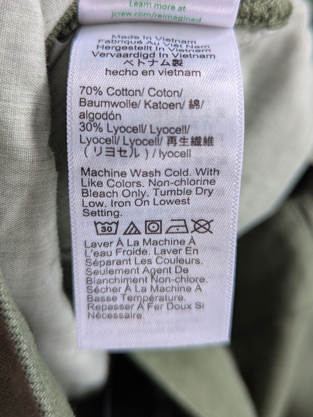 NWT J.Crew Green Wide Leg Cargo Heavyweight Twill Pants 28 High Rise Gorpcore - Picture 9 of 9